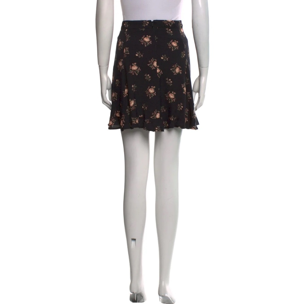 Reformation Floral Print Black Boho Cottagecore Mini Skirt Size 2 - Picture 3 of 7